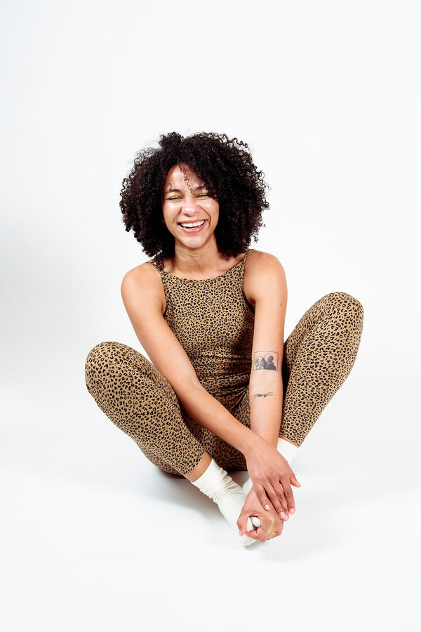Santai Jumpsuit in Classic Leopard - Manners London