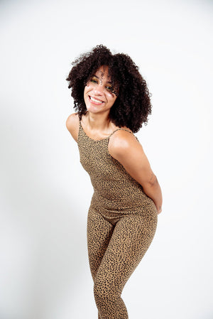 Santai Jumpsuit in Classic Leopard - Manners London