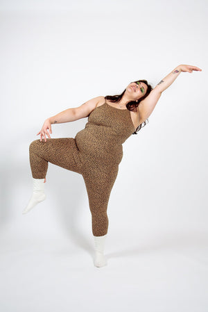 Santai Jumpsuit in Classic Leopard - Manners London