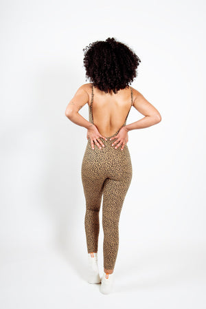 Santai Jumpsuit in Classic Leopard - Manners London