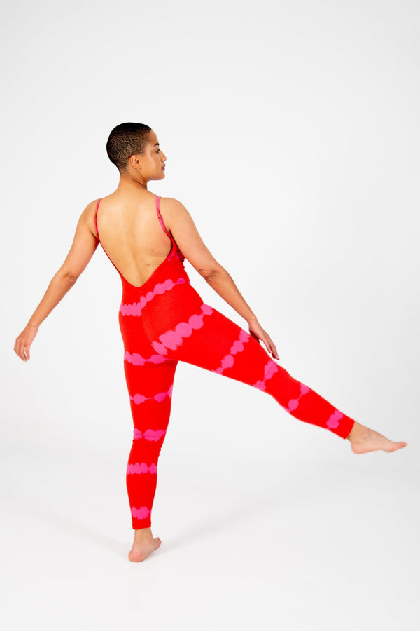 Santai Jumpsuit Tall in Blot Red - Manners London