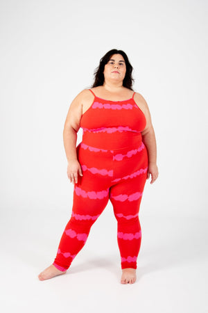 Santai Jumpsuit Tall in Blot Red - Manners London