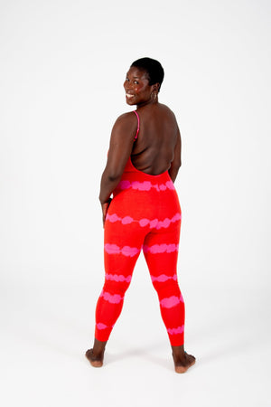 Santai Jumpsuit Tall in Blot Red - Manners London