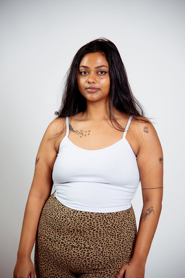 Scoop Crop Vest in White - Manners London