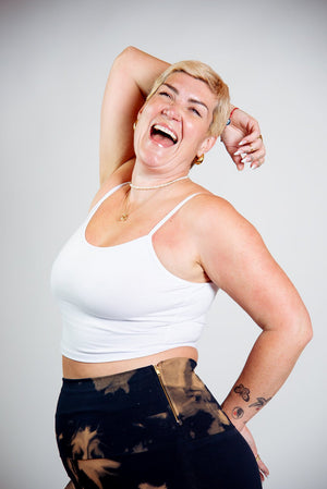 Scoop Crop Vest in White - Manners London