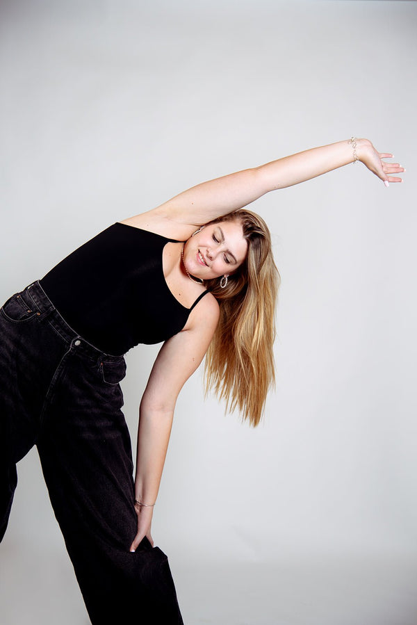 Scoop Full Length Vest in Black - Manners London