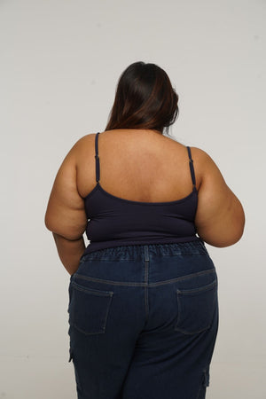 Scoop Full Length Vest in Navy - Manners London