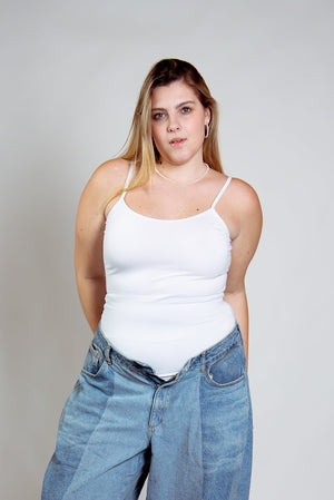 Scoop Full Length Vest in White - Manners London