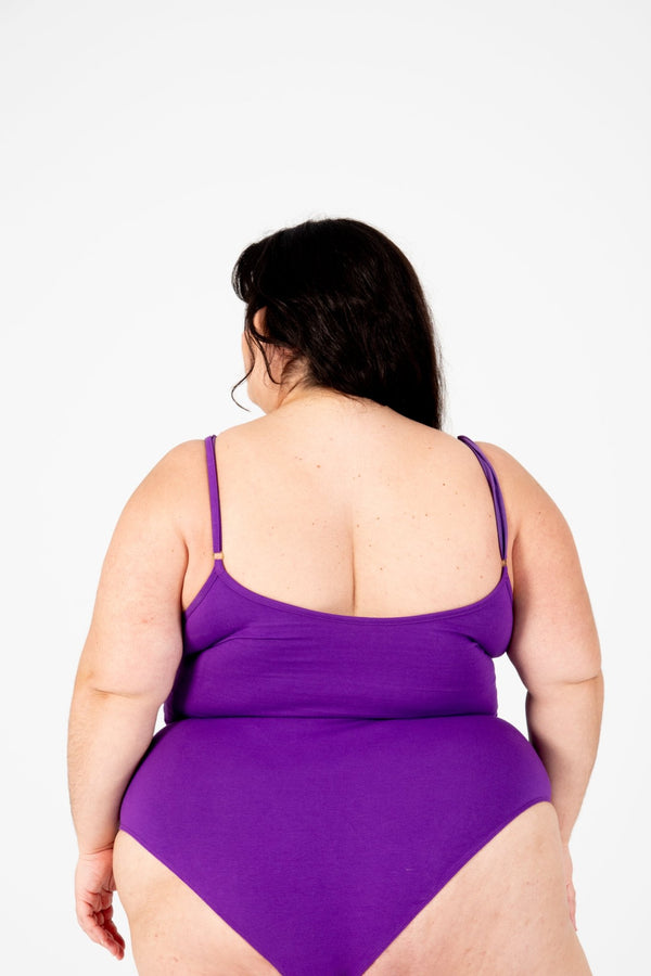 Scoop Vest Bodysuit in T.Purple - Manners London