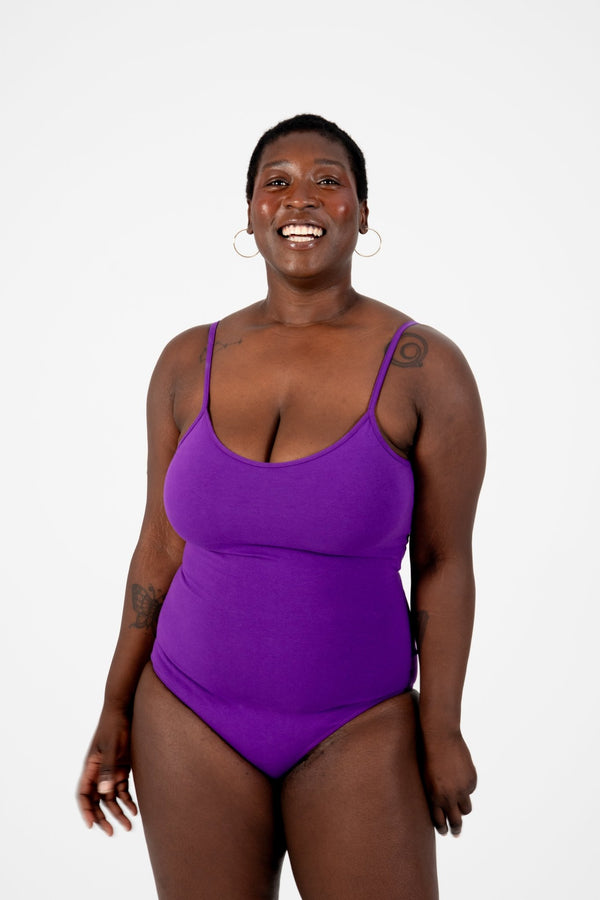 Scoop Vest Bodysuit in T.Purple - Manners London