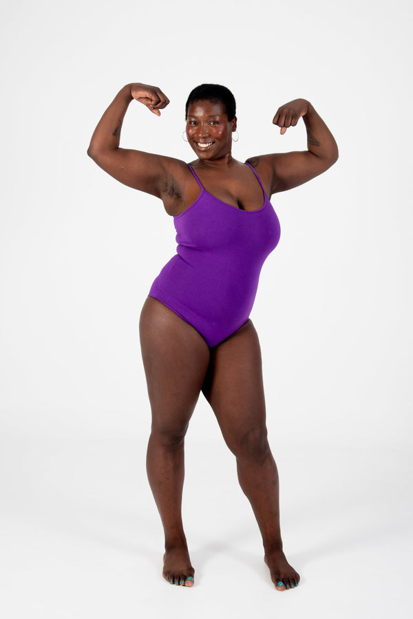 Scoop Vest Bodysuit in T.Purple - Manners London