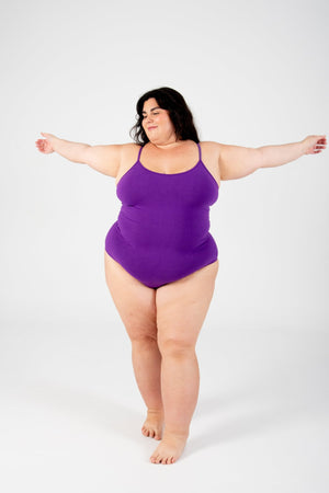 Scoop Vest Bodysuit in T.Purple - Manners London