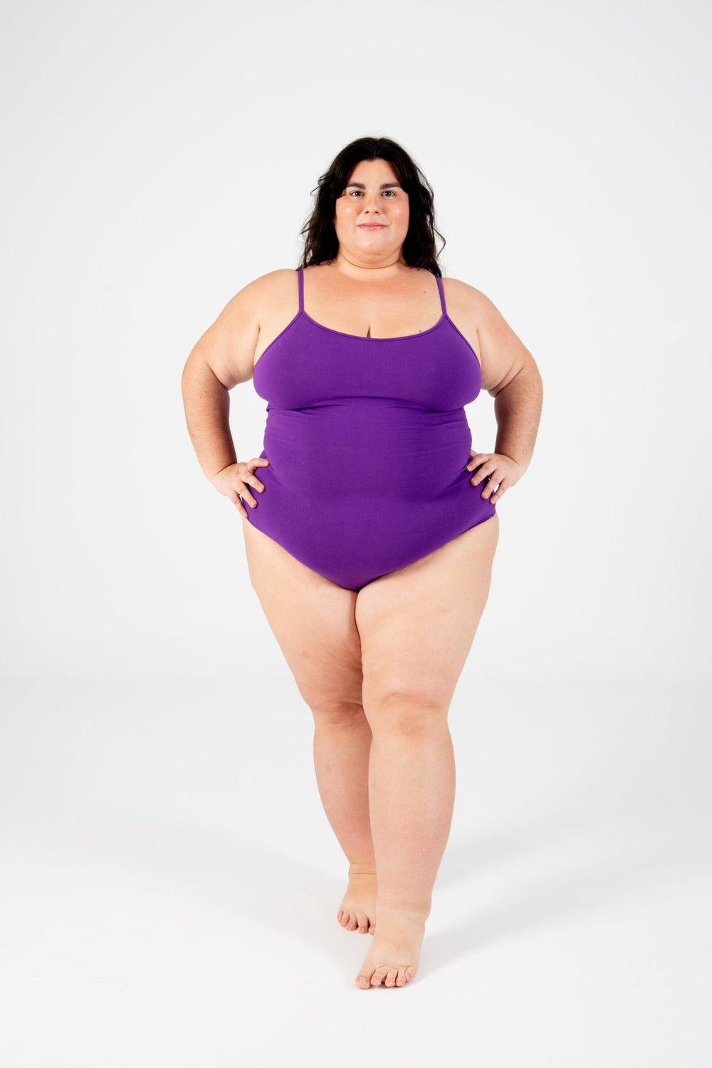 Scoop Vest Bodysuit in T.Purple - Manners London