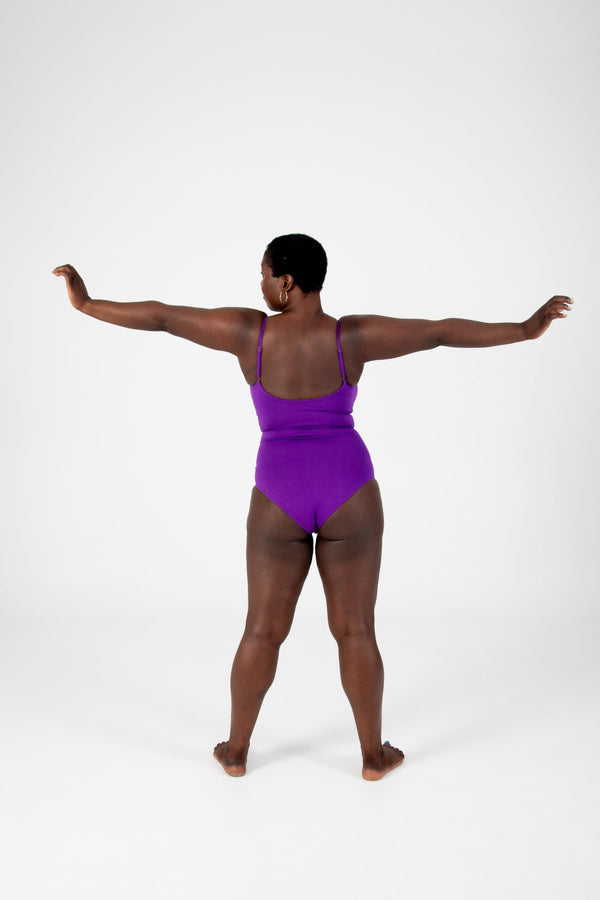 Scoop Vest Bodysuit in T.Purple - Manners London