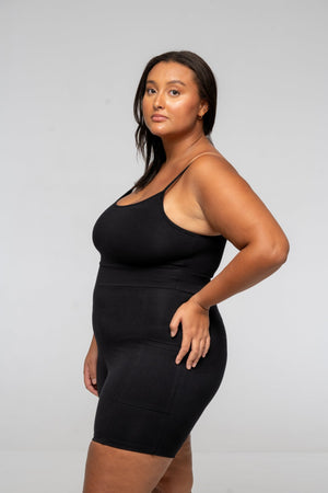 Scoop Vest Playsuit in Black - Manners London