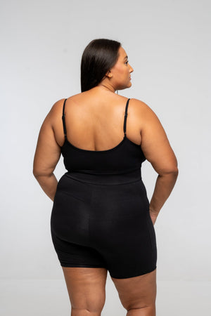 Scoop Vest Playsuit in Black - Manners London