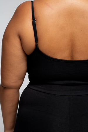 Scoop Vest Playsuit in Black - Manners London