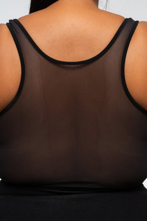 Shinni Mesh Back Jola Mini Dress in Black - Manners London