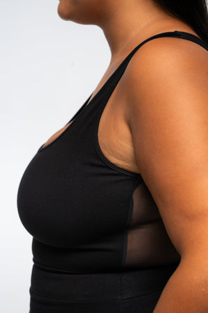 Shinni Mesh Back Jola Mini Dress in Black - Manners London