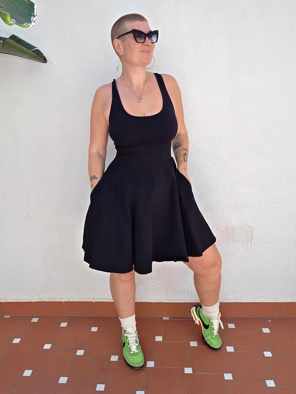 Shinni Mesh Back Jola Mini Dress in Black - Manners London