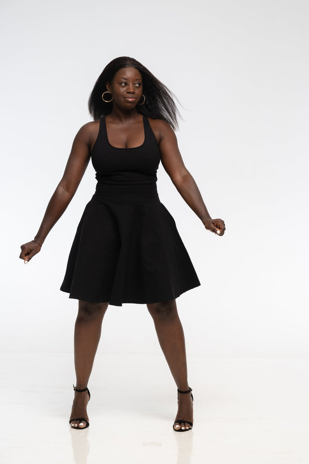 Shinni Mesh Back Jola Mini Dress in Black - Manners London