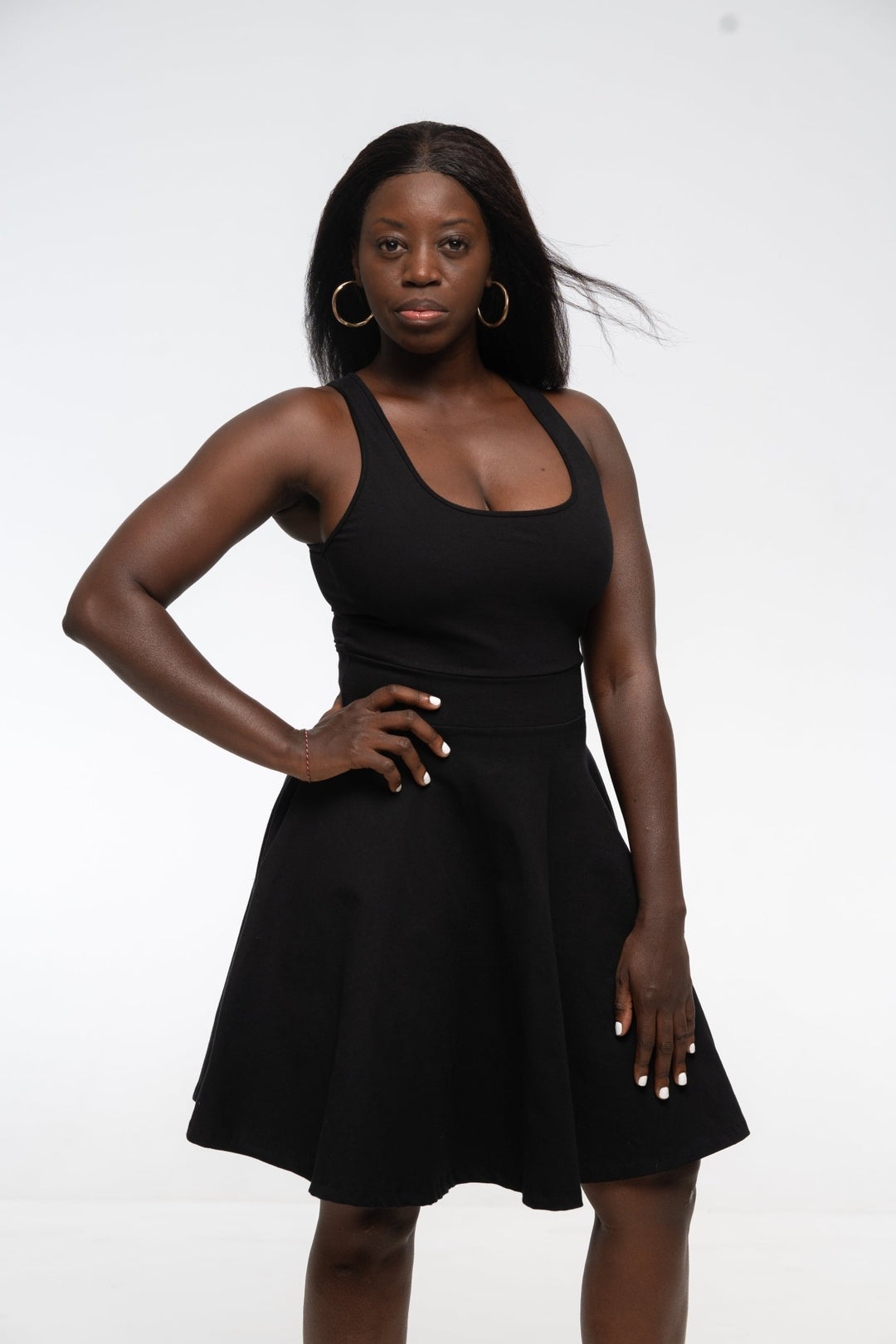 Shinni Mesh Back Jola Mini Dress in Black - Manners London