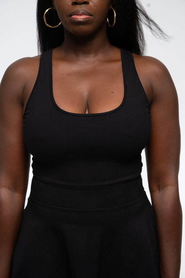 Shinni Mesh Back Jola Mini Dress in Black - Manners London