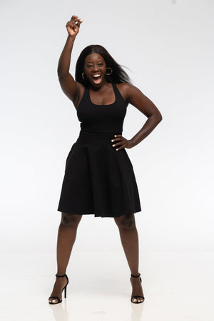 Shinni Mesh Back Jola Mini Dress in Black - Manners London