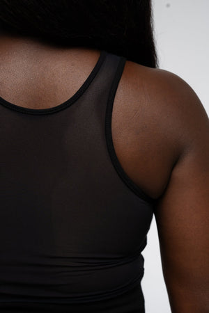 Shinni Mesh Back Jola Mini Dress in Black - Manners London