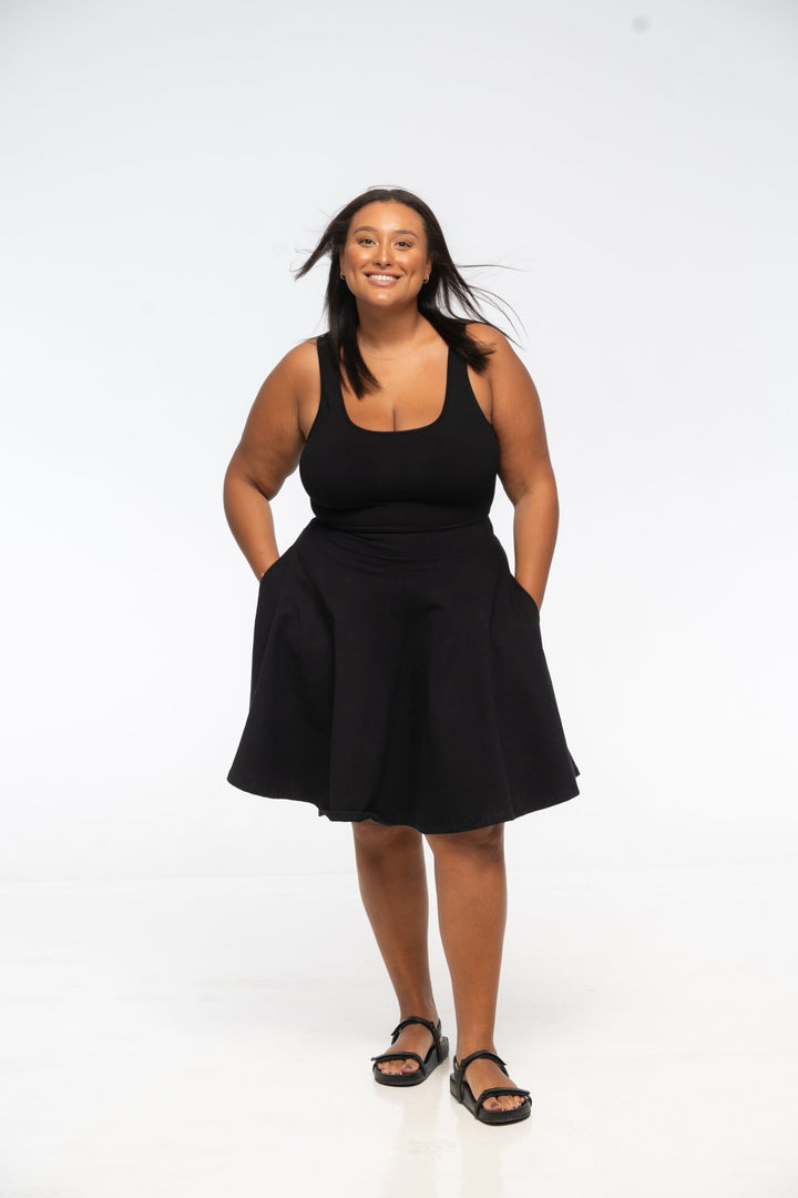 Shinni Mesh Back Jola Mini Dress in Black - Manners London