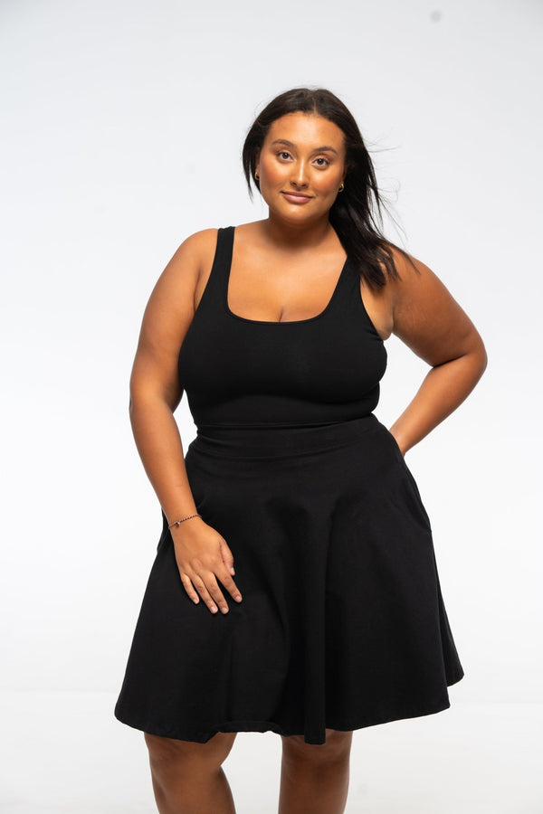 Shinni Mesh Back Jola Mini Dress in Black - Manners London