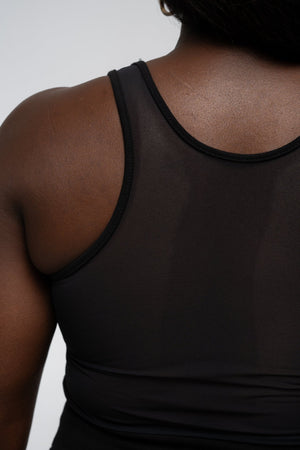 Shinni Mesh Back Jola Mini Dress in Black - Manners London