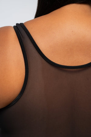 Shinni Mesh Back Jola Mini Dress in Black - Manners London