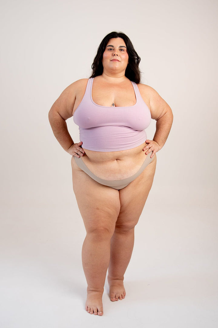 Shinni Neck Crop Tank Top In Violet Ice - Manners London