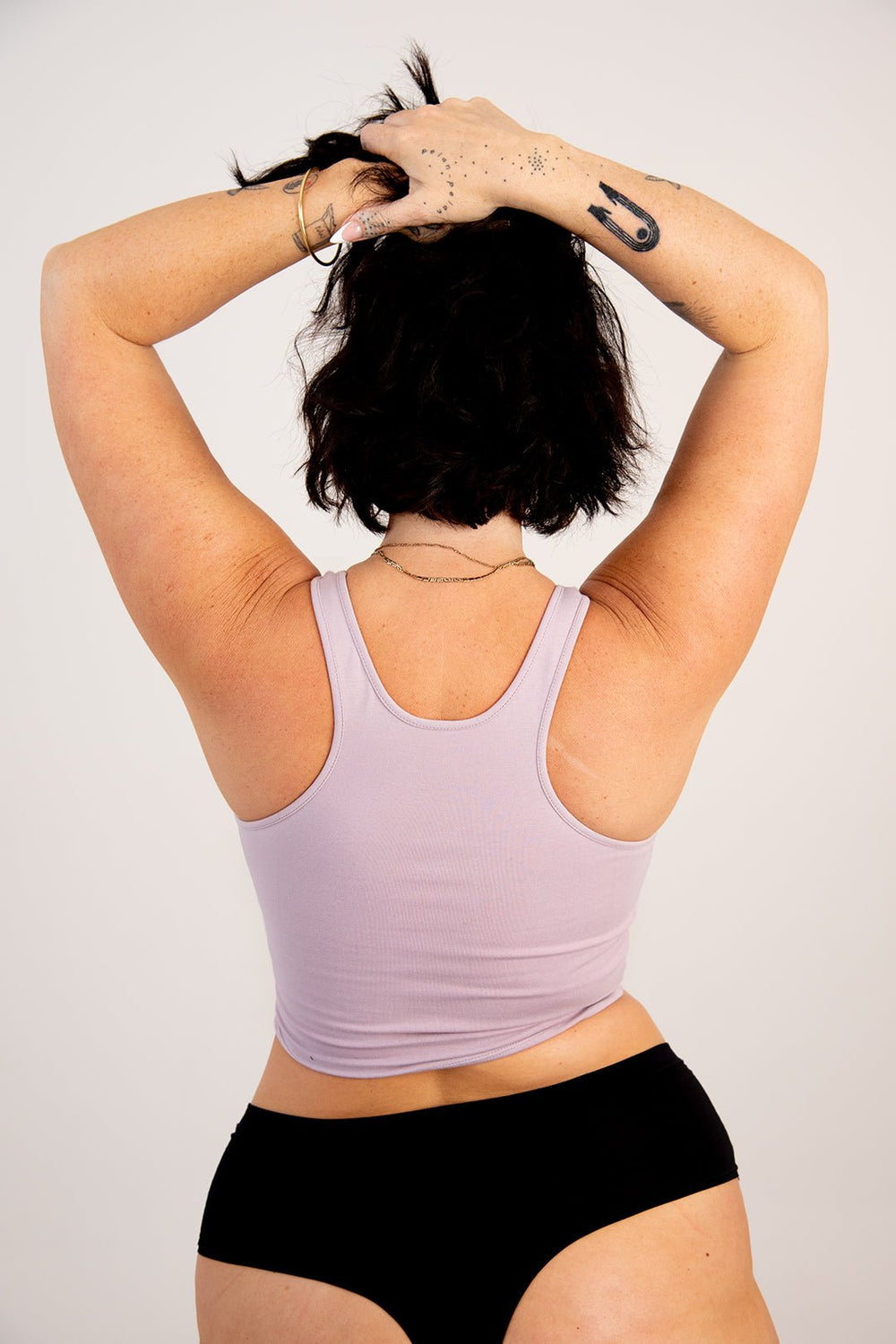 Shinni Neck Crop Tank Top In Violet Ice - Manners London