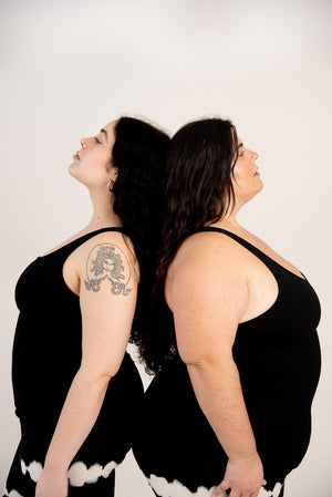 Shinni Neck Full Length Tank Top In Black - Manners London