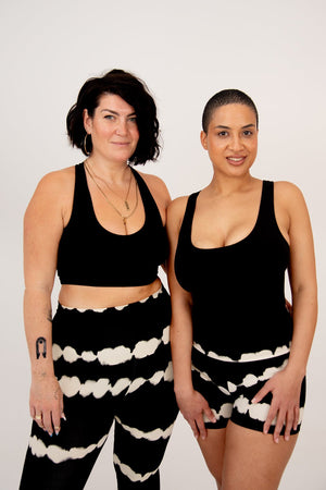 Shinni Neck Full Length Tank Top In Black - Manners London