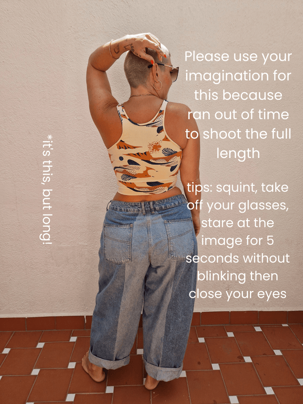 Shinni Neck Full Length Tank Top in Ikan - Manners London