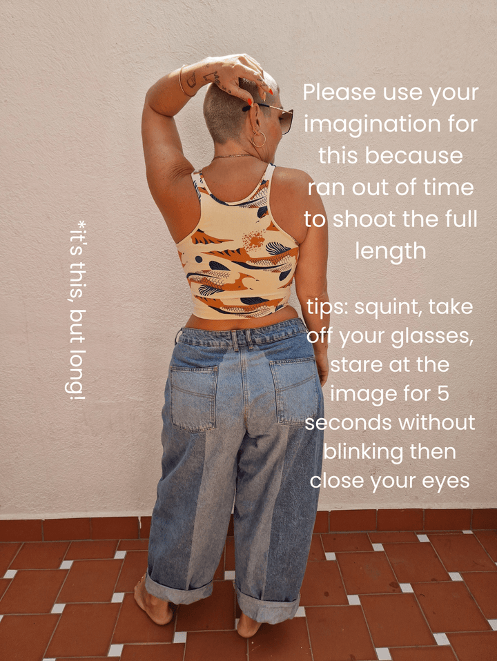 Shinni Neck Full Length Tank Top in Ikan - Manners London