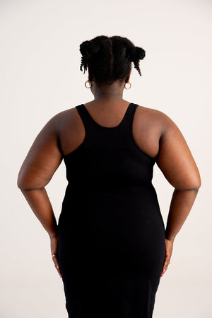 Shinni Neck Midi Dress In Black - Manners London