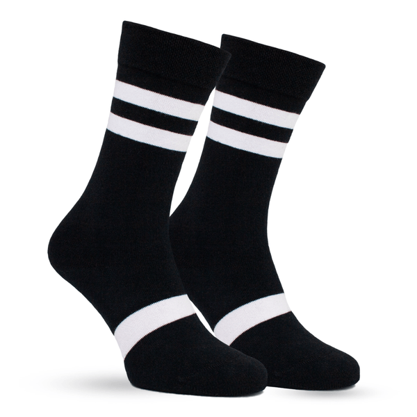 Sox in Black with White Stripes - Manners London