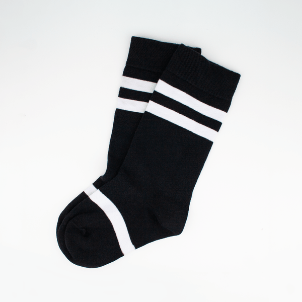 Sox in Black with White Stripes - Manners London