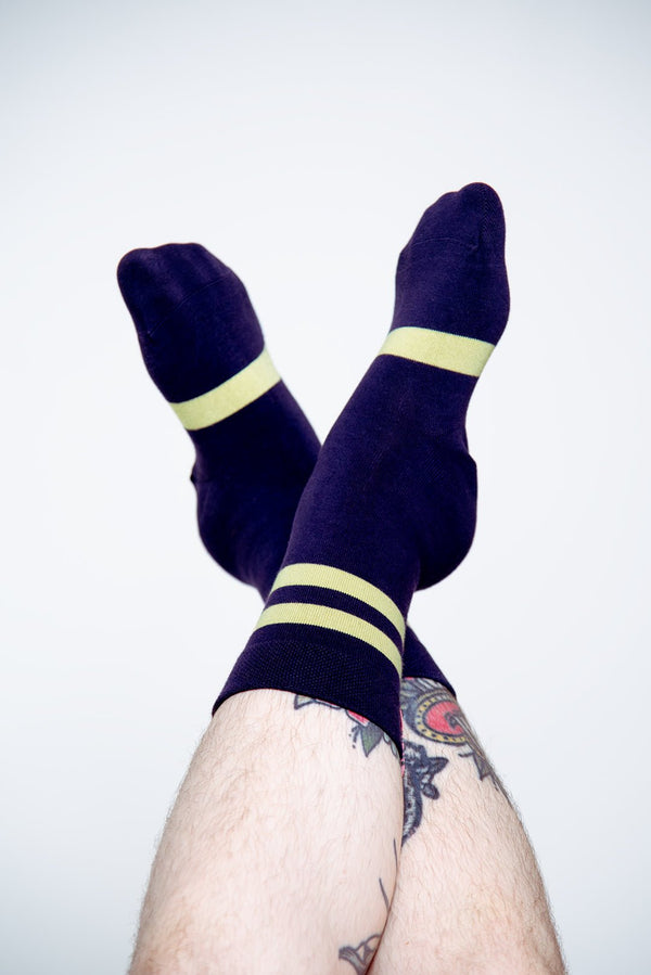 ⁠⁠Sox in Eclipse with Green Haze Stripe - Manners London