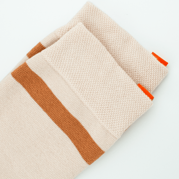 Sox in ⁠Latte with Caramel Stripe - Manners London