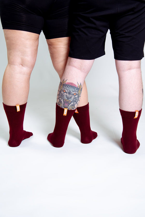 Sox in ⁠Tawny Port with label - Manners London