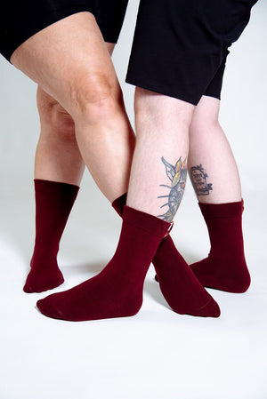 Sox in ⁠Tawny Port with label - Manners London