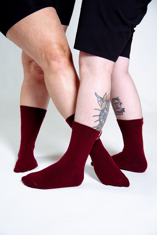 Sox in ⁠Tawny Port with label - Manners London