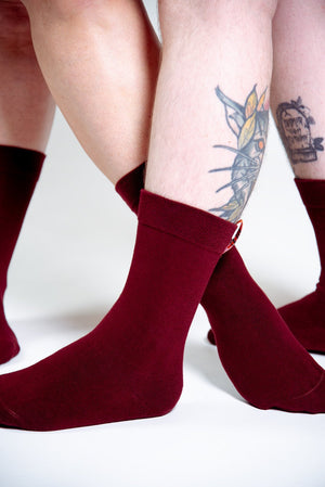 Sox in ⁠Tawny Port with label - Manners London