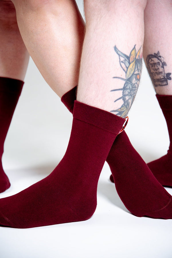 Sox in ⁠Tawny Port with label - Manners London