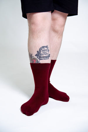 Sox in ⁠Tawny Port with label - Manners London